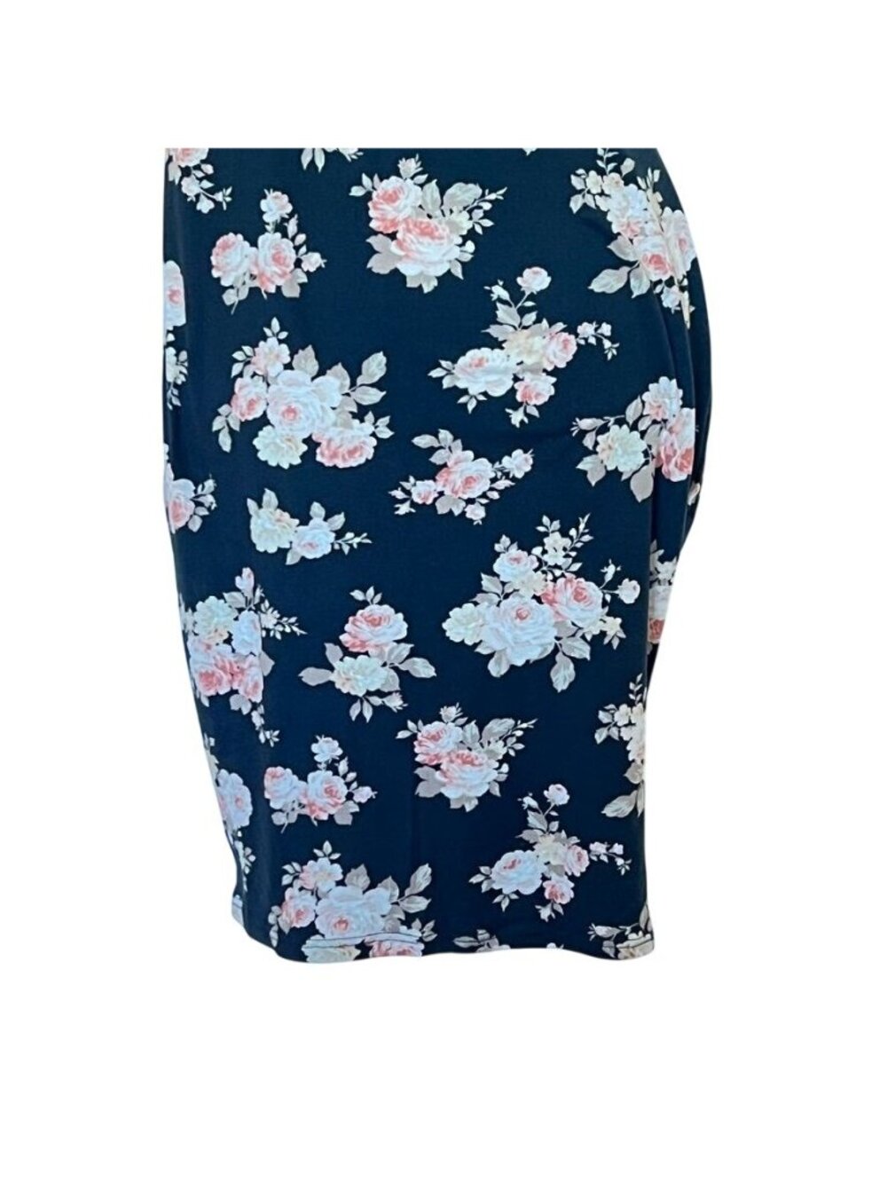 Dark Floral Womens Sz L Bodycon Dress Black Rose Coquette Dark Feminine Romantic - Picture 5 of 13